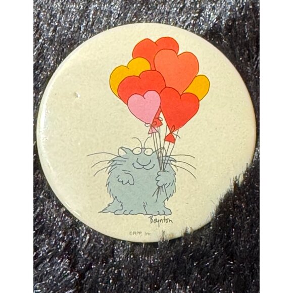 Vintage 80s Cat-Themed Pinback Button Set Of 5 Sandra Boyton /4 Badge A Mint - Picture 3 of 12
